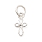 925 Sterling Silver Hollow Cross Charms, with Jump Rings and 925 Stamp, Silver, 11x6x2mm, Hole: 3.5mm