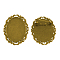 Oval Tibetan Style Brooch Cabochon Settings, with Iron Back Bar Pins, Cadmium Free & Nickel Free & Lead Free, Antique Golden, Tray: 40x30mm, 51x40x7mm