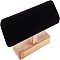 Bamboo Velvet T-Bar Bracelet Display Stands, Jewelry Organizer Holder for Watch, Bracelet, Black, 19.5x5x8.9cm