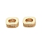 Brass Micro Pave Cubic Zirconia European Beads, Square, Real 18K Gold Plated, 8x8x2.7mm, Hole: 4.7mm