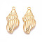 Brass Pendants, Conch Shape, Long-Lasting Plated, Nickel Free, Real 18K Gold Plated, 38x17.5x4mm, Hole: 2.5mm