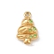 304 Stainless Steel Rhinestone Pendants, Christmas Tree Charms, Golden, 17.5x11x4.5mm, Hole: 1.4mm