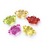 Transparent Acrylic Pendants, Crab, Mixed Color, 34x48x19mm, Hole: 3mm