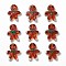 Handmade Lampwork Beads Strands, Gingerbread Man, Saddle Brown, 27~28x25~28x7~8mm, Hole: 1.4~1.6mm, about 20pcs/strand, 20.08 inch(51cm)