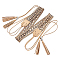 Bohemian Imitation Leather Tassel Wrap Chain Belts, with Alloy Flower Beads, Platinum, Bisque, 1690x28.5x9mm