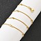 Brass Satellite Chains  Necklaces for Women, with 304 Stainless Steel Lobster Clasp, Rack Plating, Lead Free & Cadmium Free, Long-Lasting Plated, Real 18K Gold Plated, 17.83 inch(45.3cm)
