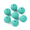 Food Grade Eco-Friendly Silicone Focal Beads, Round, Turquoise, 15mm, Hole: 2mm