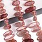 Natural Strawberry Quartz Beads Strands, Nuggets, Top Drilled, Tumbled Stone, with Seed Beads, 9.5~25x4~11.5x3.5~8mm, Hole: 0.8~1mm, about 42~61pcs/strand, 14.96~16.14''(38~41cm)
