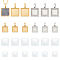 DIY Blank Square Pendant Making Kit, Including 304 Stainless Steel Pendant Cabochon Settings, Glass Cabochons, Golden & Stainless Steel Color, 24pcs/box