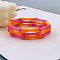 Acrylic Bamboo Joint Beaded Bracelets for Women, Hot Pink, Inner Diameter: 2-1/4 inch(5.8cm)