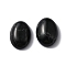 Synthetic Turquoise Dyed Cabochons, Half Oval, Black, 14x10x4.5mm