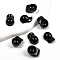 Spray Painted Opaque Acrylic Beads, Hat, Black, 26x19mm, Hole: 3mm