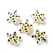 Handmade Lampwork Beads Strands, Star with Polka Dot Pattern, Dark Khaki, 13~14.5x15~15.5x6.5~7mm, Hole: 1.2mm, about 29~30pcs/strand, 35.6~37.5cm