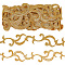 3.8M Ethnic Style Iron on/Sew on Embroidery Flower Polyester Lace Trim Ribbon, for Clothes Decoration, Gold, 1-5/8 inch(41mm), about 4.16 Yards(3.8m)/pc