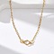 304 Stainless Steel Chemical Symbol Pendant Necklaces, Real 18K Gold Plated, 16.81 inch(42.7cm)