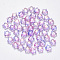 Spray Painted Glass Beads, with Glitter Powder, Star, Lilac, 8x8.5x4mm, Hole: 1mm