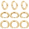 12 Pairs 202 Stainless Steel Huggie Hoop Earrings with 316 Surgical Stainless Steel Pins, Real 18K Gold Plated, 9 Gauge, 16.5x18x3mm, Pin: 1mm