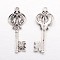 Tibetan Style Alloy Pendant Rhinestone Settings, Key, Cadmium Free & Lead Free, Antique Silver, 44x16x2mm, Hole: 2mm, Fit for 2mm Rhinestone