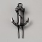 Alloy Bookmarks, Anchor, Gunmetal, 77x37x16.5mm