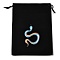 Rectangle Printed Velvet Cloth Packing Pouches, Tarot Pattern Drawstring Bags, Black, Snake, 18.5x13.5x0.45cm