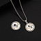 Rotatable Alloy White Enamel Pendant 316 Surgical Stainless Steel Chain Necklaces for Men, Stainless Steel Color, Spaceman, 23.62 inch(60cm)