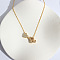 Heart Initial Brass Micro Pave Clear Cubic Zirconia Pendant Necklaces, Golden, Letter R, 16.14 inch(41cm)
