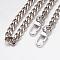 Bag Strap Chains, Iron Curb Link Chains, with Swivel Lobster Claw Clasps, Platinum, 120x1cm