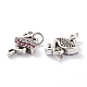 Brass Micro Pave Cerise & Pink Cubic Zirconia Charms ZIRC-A016-04AS-3