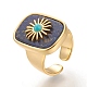 Natural Lapis Lazuli & Turquoise Cuff Rings RJEW-P016-01A-03G-1
