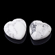 Natural Howlite Heart Palm Stone X-G-S295-08C-2