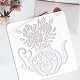 Fingerinspire Teekannen-Blumenschablone zum Malen DIY-WH0391-0213-3
