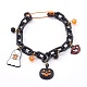Halloween Theme Alloy Enamel Charm Bracelets BJEW-JB05978-2