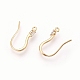 Brass Cubic Zirconia Earring Hooks X-KK-S336-43G-2
