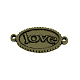Parola di amore scolpito stile tibetano in lega maglia ovale TIBE-Q039-004AB-FF-1
