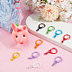 36 шт. 9-цветный цинковый сплав с вращающимися застежками для брелка FIND-PH0027-08-4