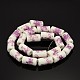 Handmade Flower Printed Porcelain Ceramic Column Beads Strands PORC-O007-06-2