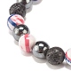 Natural Lava Rock & Synthetic Hematite & Ocean White Jade(Dyed) Round Beaded Stretch Bracelet BJEW-JB07972-01-4