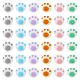 Dicosmetic 60 pieza 6 colores cuentas de pata de gato cuentas de huellas de animales cuentas de impresión de pata de perrito cuentas acrílicas opacas cuentas con orificios pequeños de 1.6 mm lindas cuentas acrílicas para la fabricación de joyas SACR-DC0001-05-1