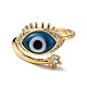 Offener Bunte Malerei-Evil-Eye-Manschettenring mit klarem Zirkonia RJEW-L104-05G-03-2