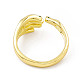 Cubic Zirconia Hand Plam Open Cuff Ring RJEW-P079-06G-03-3
