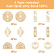 Superfindings 12pcs 6 pendentifs en laiton de style KK-FH0005-98-3