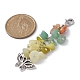 Ciondoli in lega e decorazione pendente con perline e scaglie di pietre preziose naturali HJEW-JM01208-3