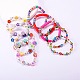 Ensemble de bracelets extensibles de perles de thème de fruits de fleurs BJEW-SW00013-3