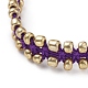 Bracelets tressés en perles de rocaille en verre galvanisé BJEW-JB04789-03-3