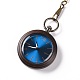 Ebony Wood Pocket Watch with Brass Curb Chain and Clips WACH-D017-A11-01AB-01-2