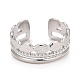 304 anello per polsino aperto avvolgente ovale in acciaio inossidabile per donna RJEW-C025-11P-3