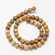 Frosted Round Natural Picture Jasper Beads Strands G-N0166-46-8mm-3