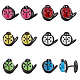 6 Paar zweifarbige Marienkäfer-Ohrringe aus Kunststoff EJEW-AB00001-1