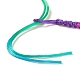 Изготовление регулируемого браслета из полиэстера цвета радуги для женщин BJEW-F454-06-2