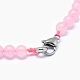 Cuentas de cuarzo rosa natural collares y pulseras conjuntos de joyas SJEW-L132-14-4